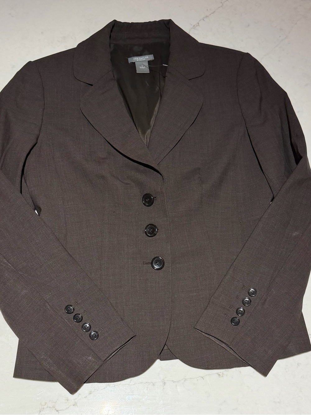 Ann Taylor Brown Single-Breasted Tailored Blazer